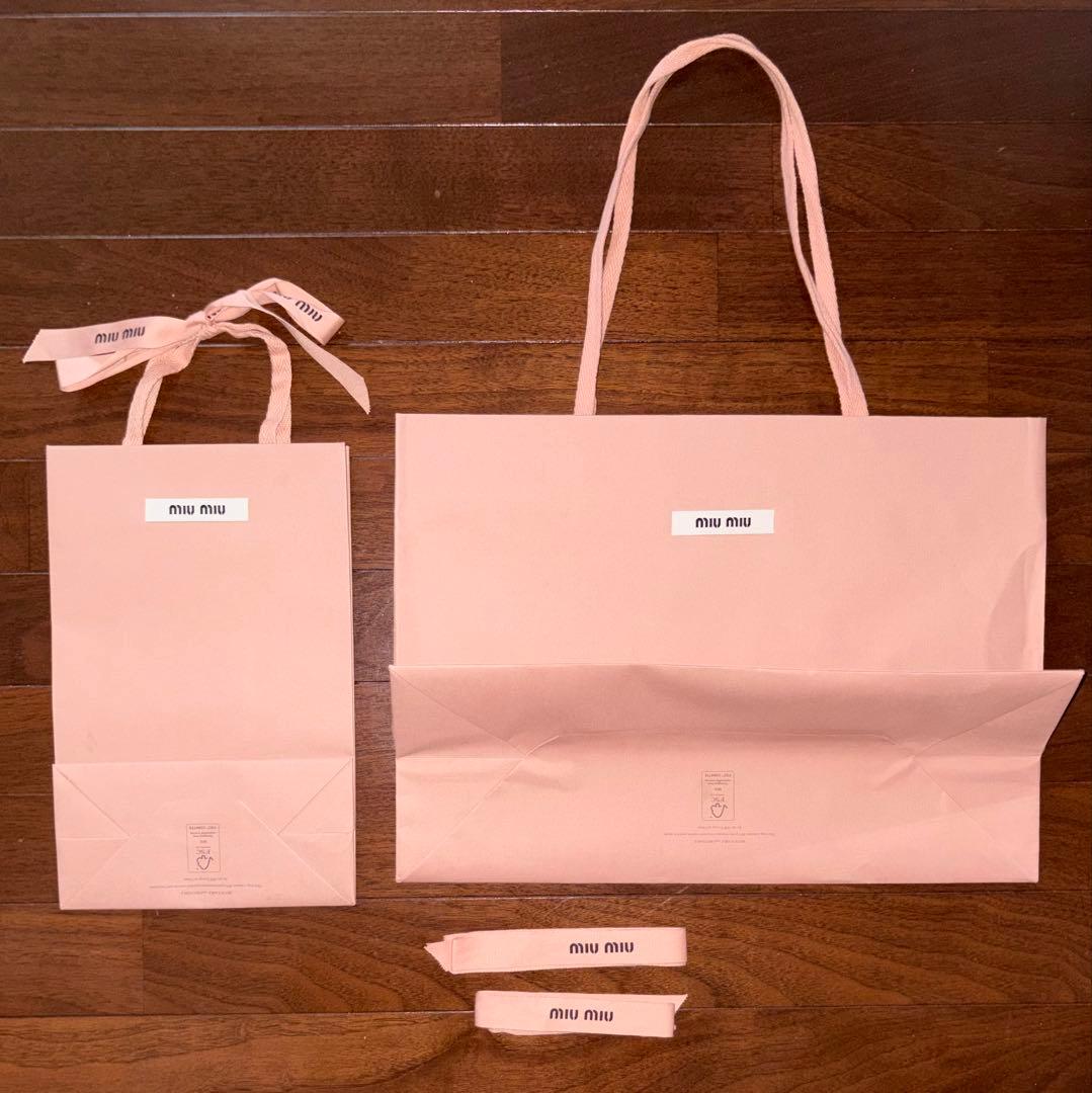 miu miu ショップ袋 ショッパー 大・中 2点セット & リボン — image 5