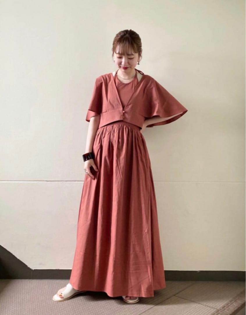 新品　KBF セパレート　ワンピース　ホルターネックワンピース　テラコッタ — image 2
