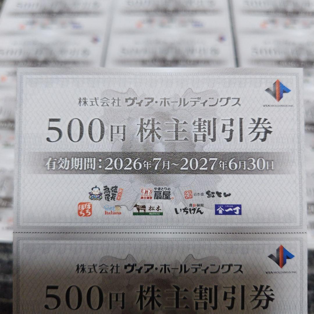 ヴィアホールディングス　株主割引券　8000円分　やきとり扇屋　パステル — image 2