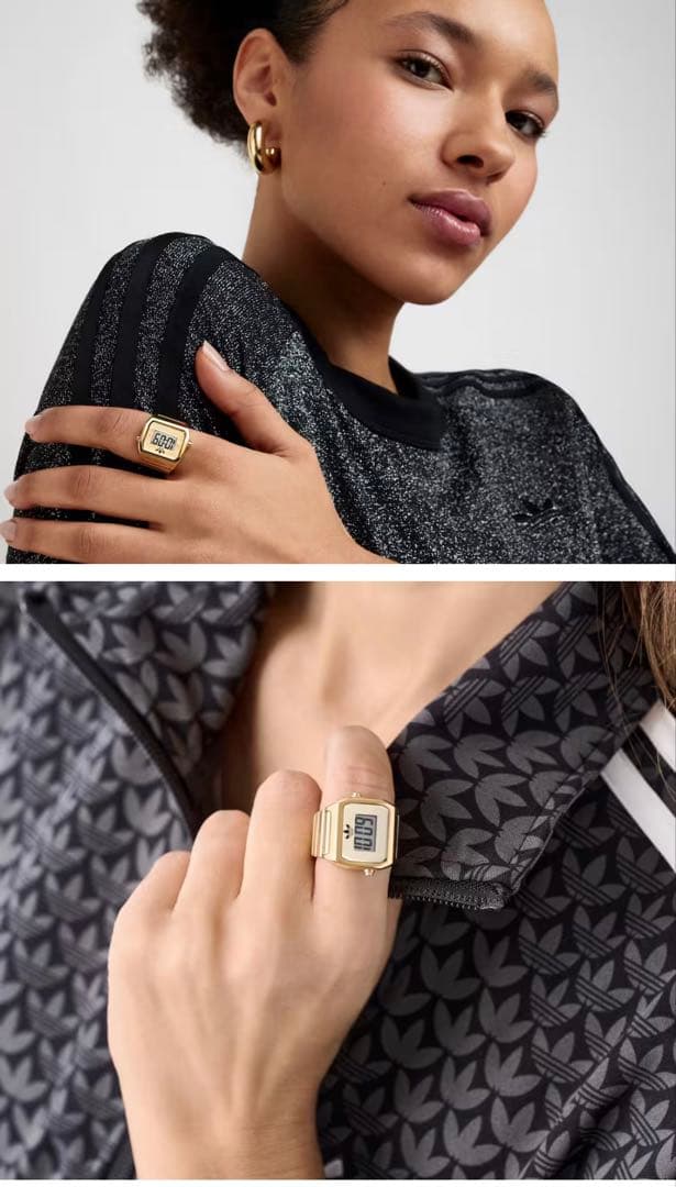 adidas DIGITAL TWO RING ゴールド　リングウォッチ — image 3