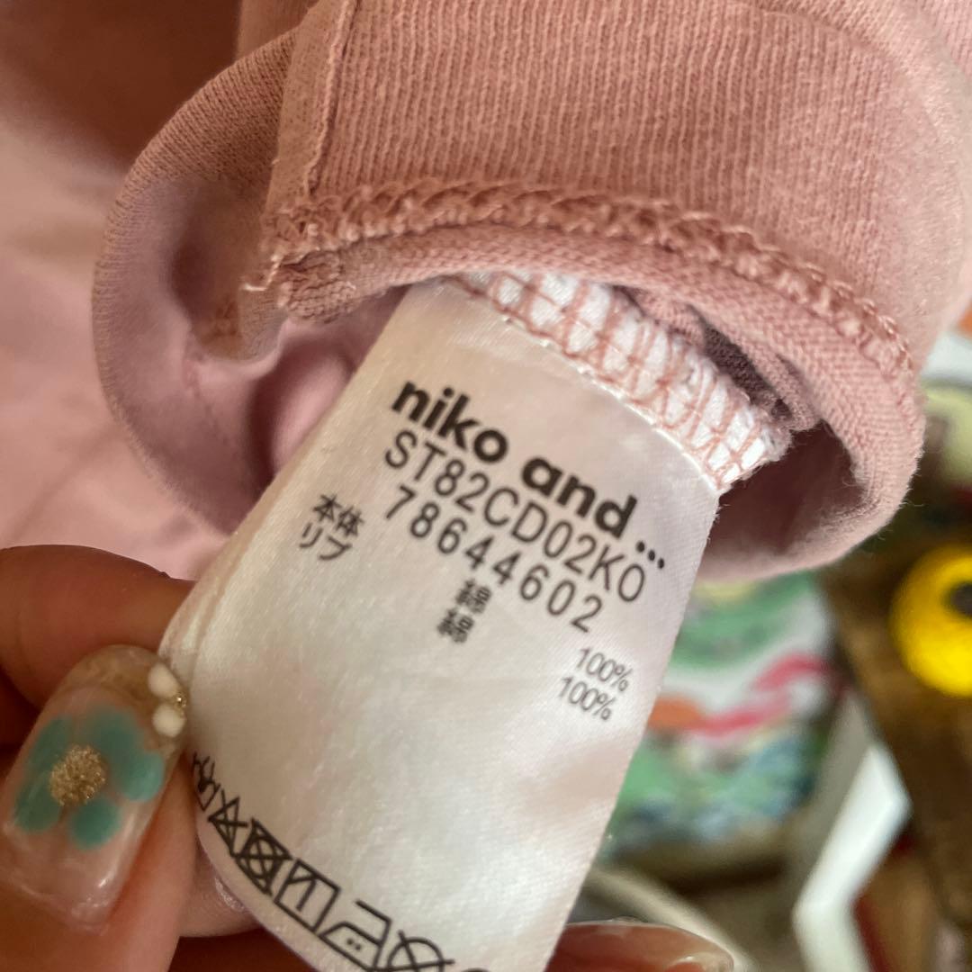 ニコアンド カレッジロゴTシャツ ビッグシルエット くすみピンクゆったり — image 5