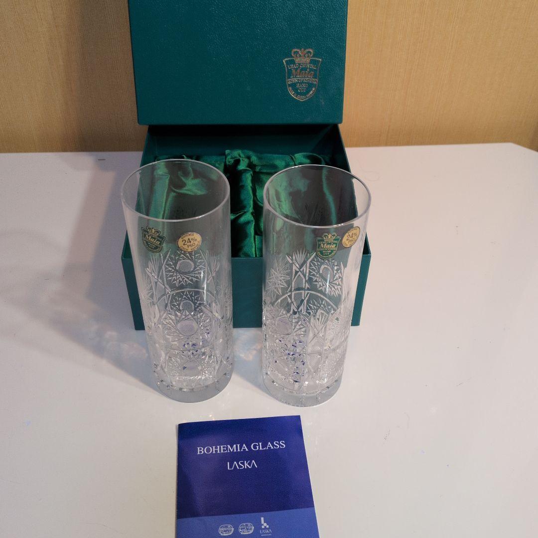 BOHEMIA GLASS LASKA 2個セット（高さ１６．５cm） — image 3