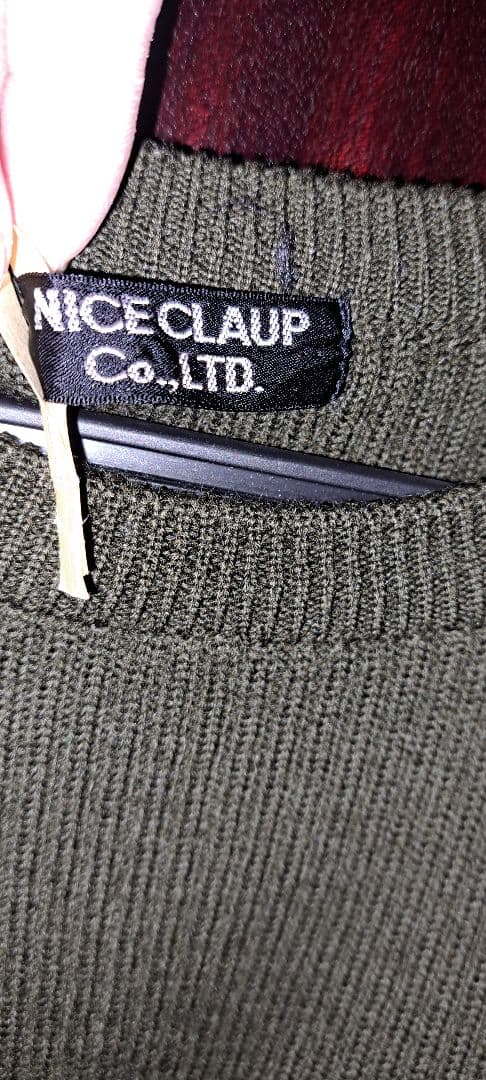 NICE CLAUP オリーブグリーン ニットセーター　Sサイズ — image 3