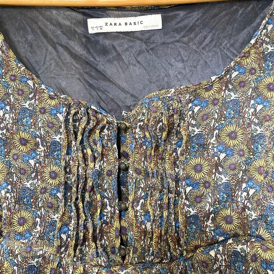 ZARA BASIC ロング　ワンピース　ひまわり柄　S ザラ ベーシック — image 2