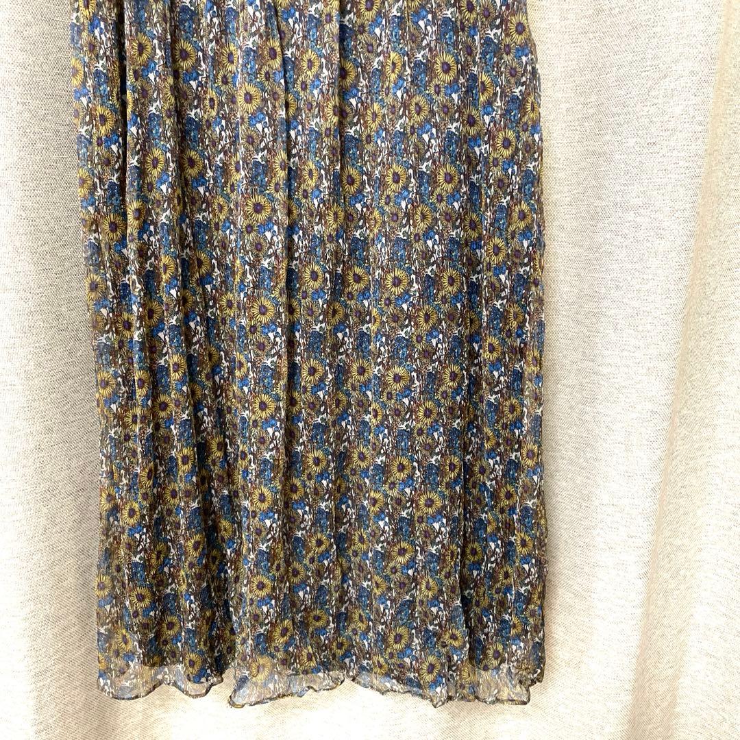 ZARA BASIC ロング　ワンピース　ひまわり柄　S ザラ ベーシック — image 3