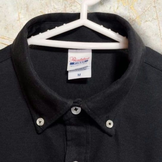 新品 Printstarプリントスター ポロシャツMブラック半袖ボタンダウン無地 — image 4