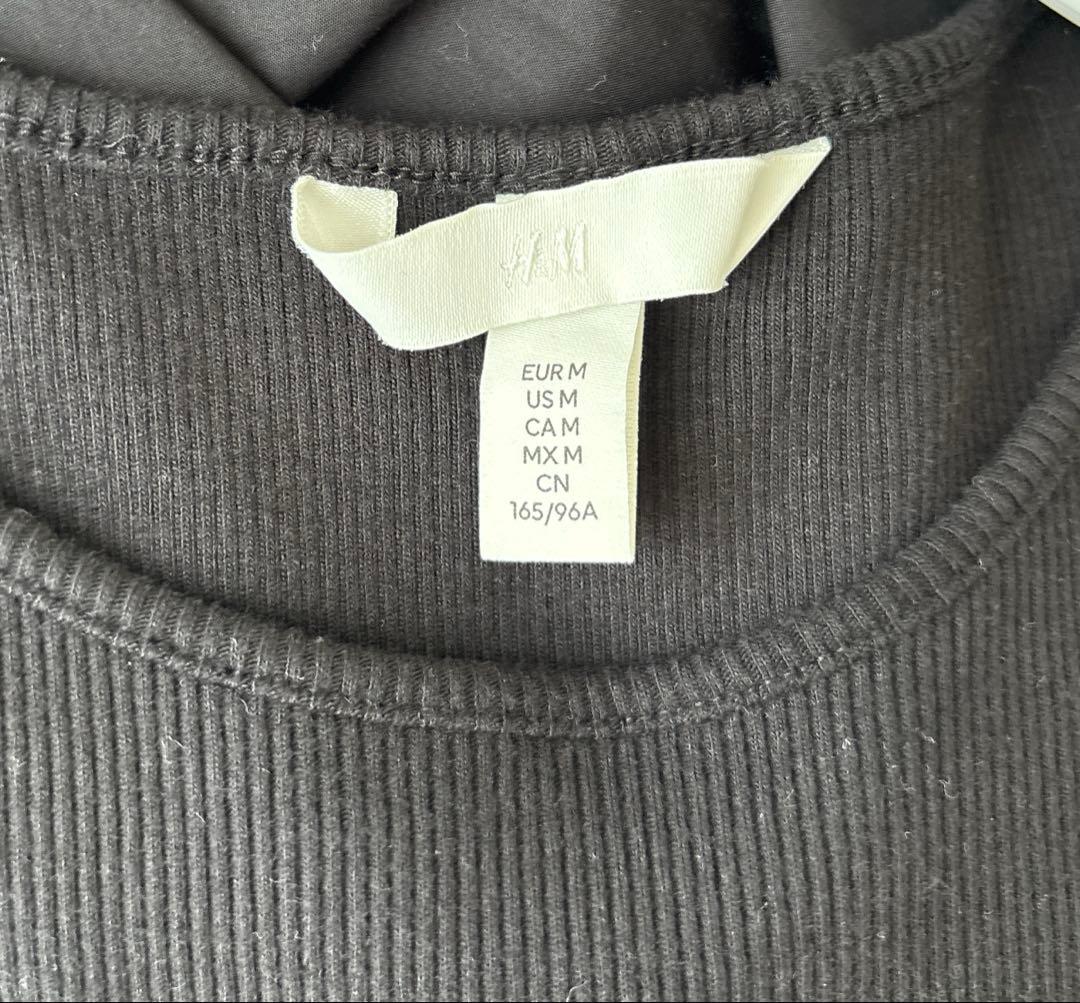 H&M ノースリーブロングワンピース アシンメトリー M ブラック — image 3
