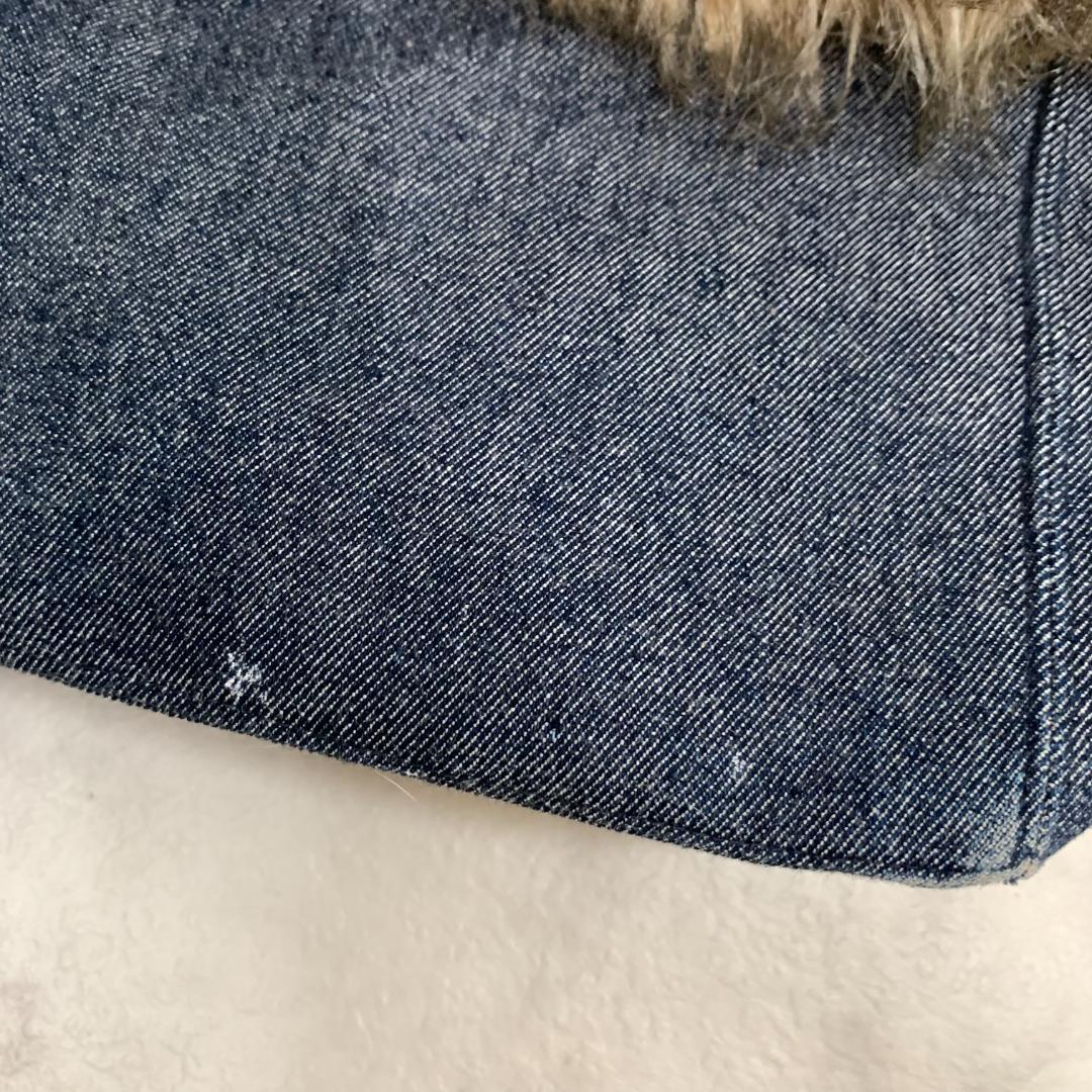 バッグ デニム ブルー 刺繍　ファー　レディース — image 4