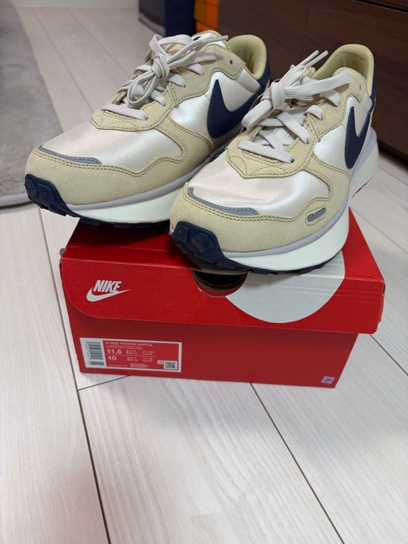 NIKE WAFFLE DEBUT ベージュ ネイビー スニーカー — image 2