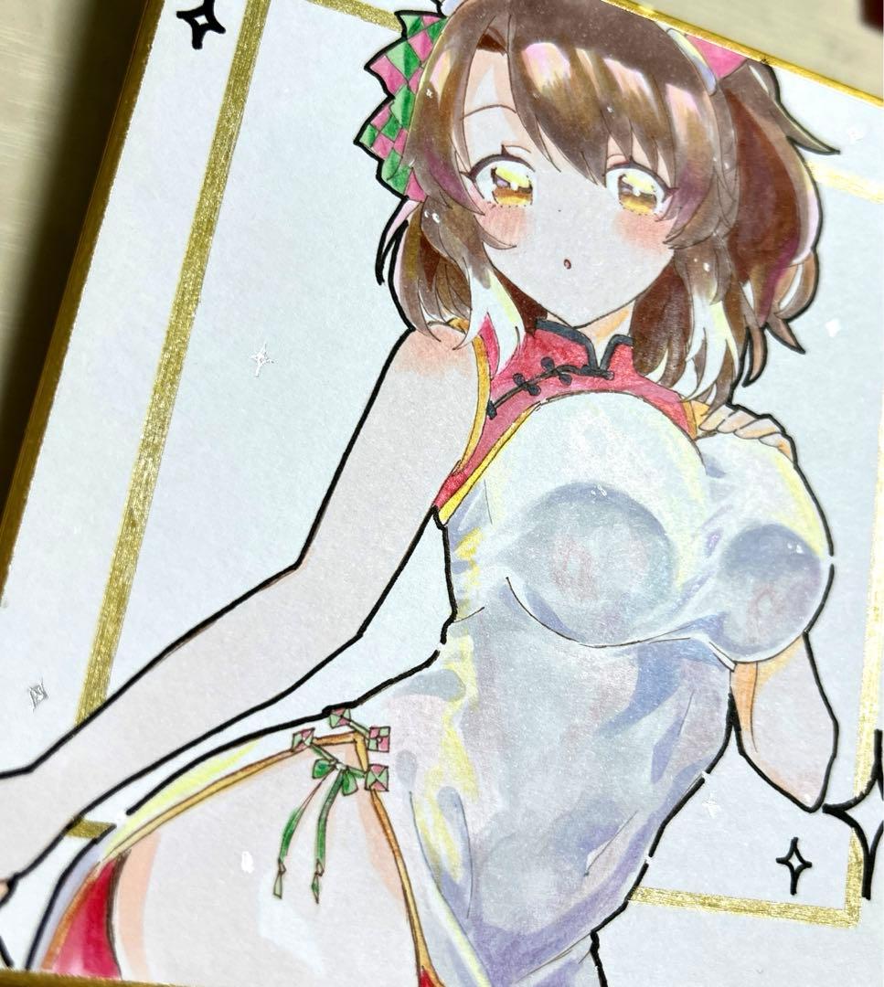 【ウマ娘】ダンツフレーム 【ファンアート】アナログ原画色紙 — image 3