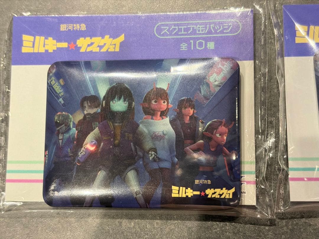 新品未開封　銀河特急ミルキー☆サブウェイ スクエア缶バッジ 2個セット — image 2