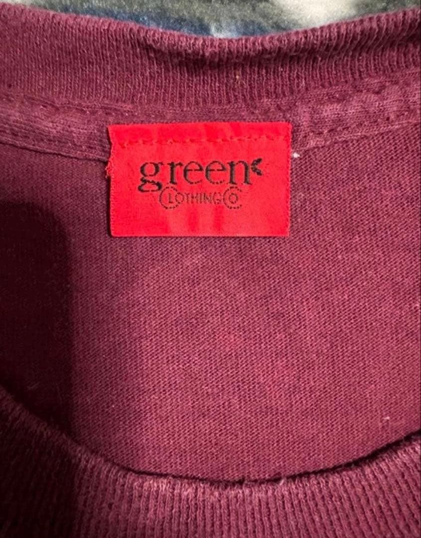 値下げ中！【美品】 greenclothing Tシャツ ボルドー M — image 2