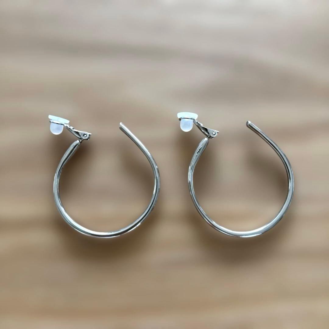 【美品】GOLDY スムース ライン ワイド フープ イヤリング — image 2