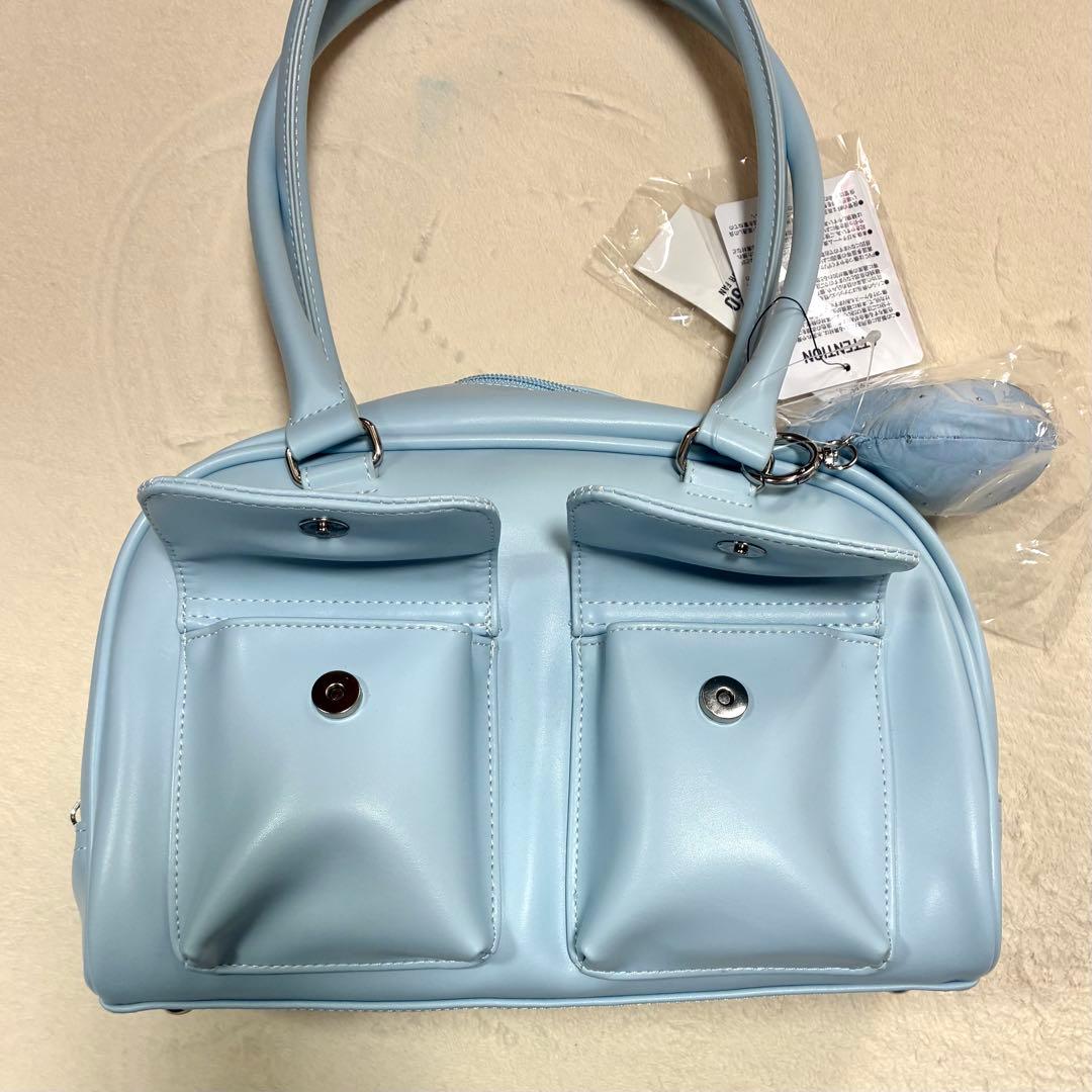 WEGO チャーム付きボストン痛バッグ ブルー — image 4