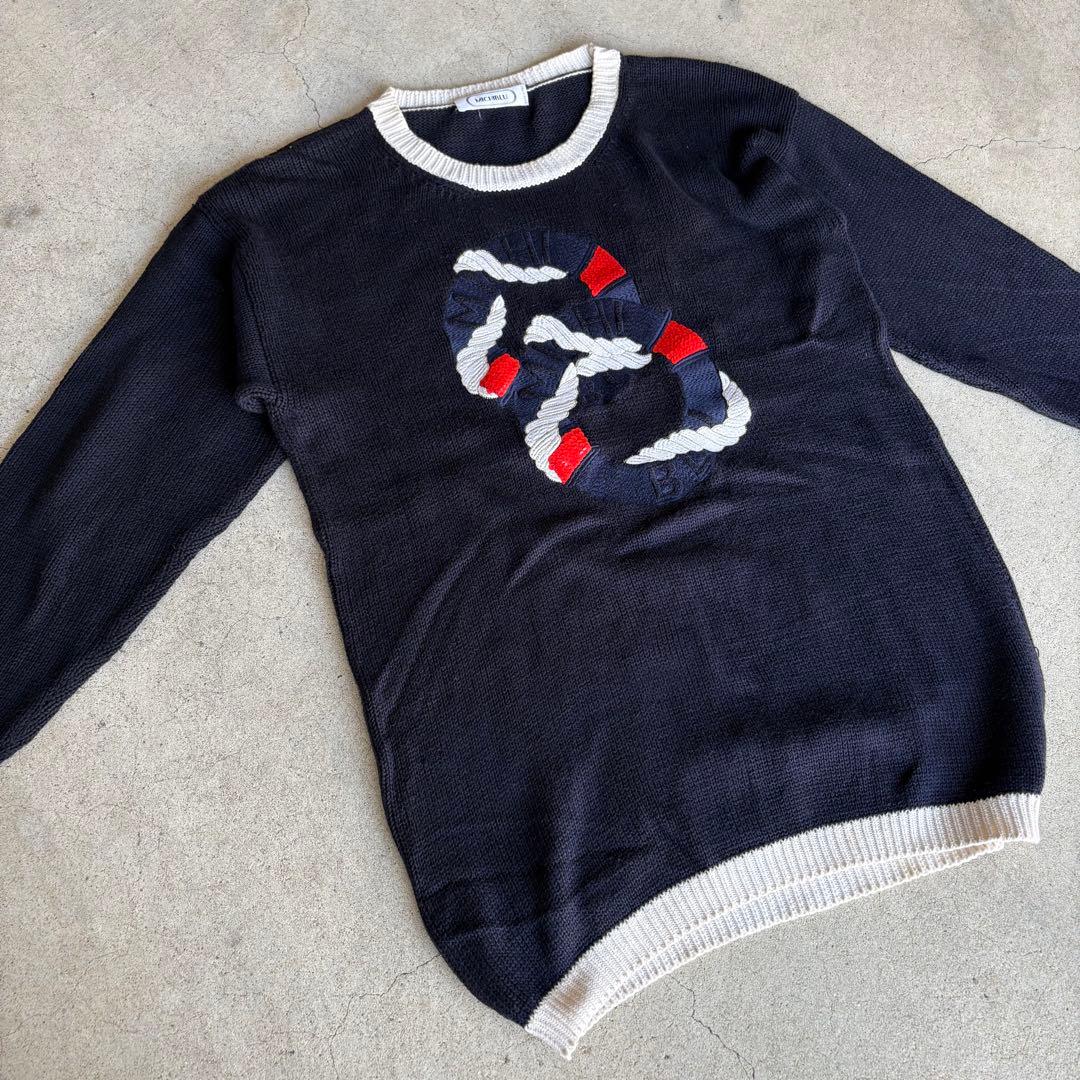 vintage MICHIBLU ネイビー 長袖ニットセーター — image 2
