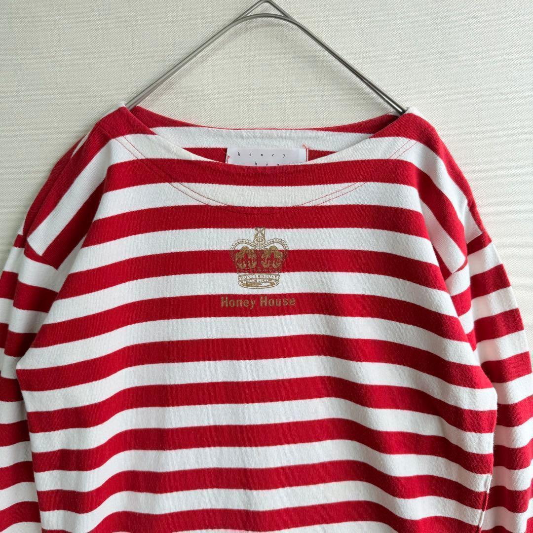 honey house ハニーハウス　レディース　ボーダー　カットソー　赤白　M — image 2