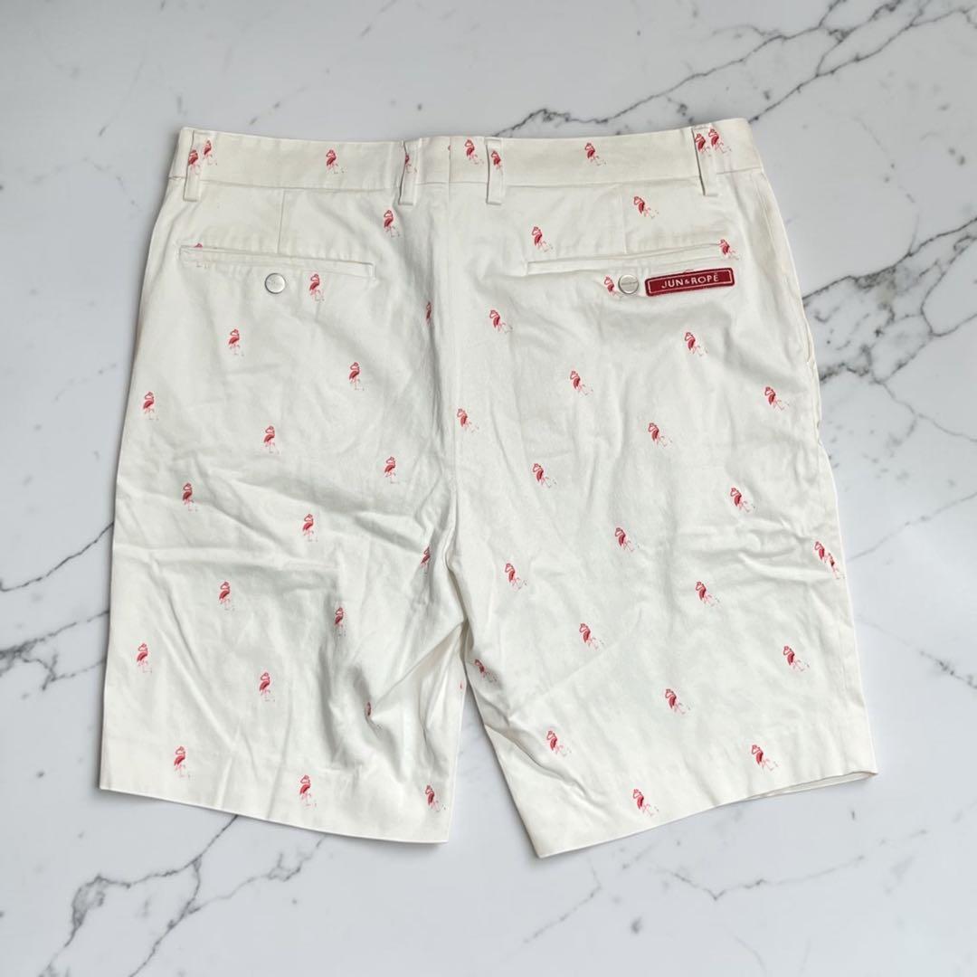 JUN&ROPE ジュンアンドロペ　ゴルフパンツ　ショートパンツ　フラミンゴ柄 — image 2