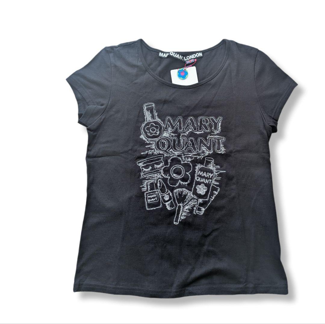 【新品】MARY QUANT LONDON コスメ刺繍Tシャツ ブラック — image 2