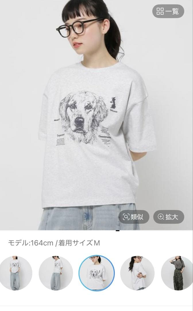 今季完売商品✨ニコアンド ドローイングBIGDOGTシャツ グレー L — image 4