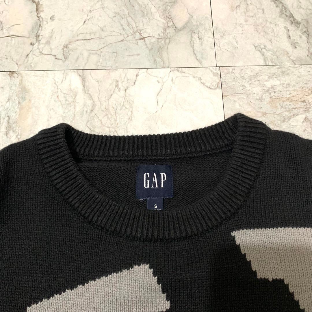 希少デザイン GAP ギャップ ニット ブラック ビッグロゴ — image 3