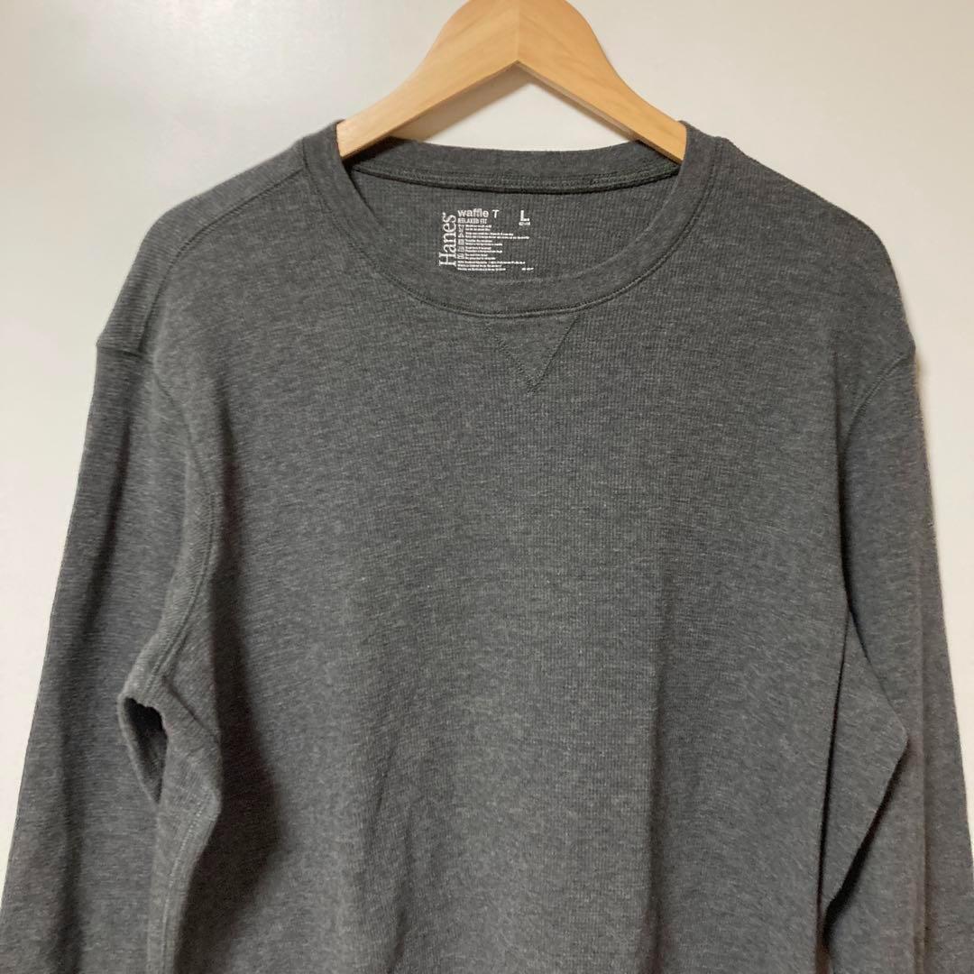 HANES グレー クルーネック セーター Lサイズ — image 4