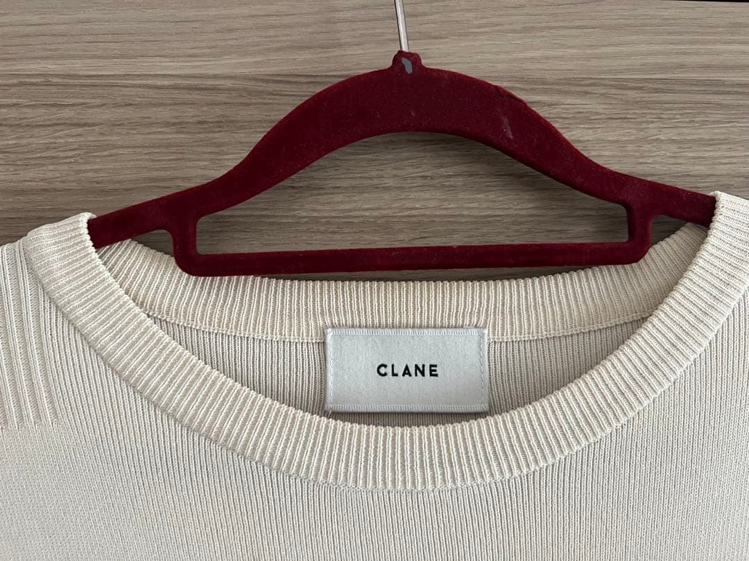CLANE 長袖 クルーネック ニット ホワイト — image 2