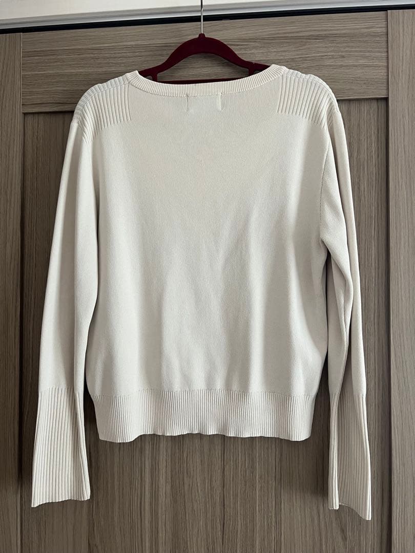 CLANE 長袖 クルーネック ニット ホワイト — image 3