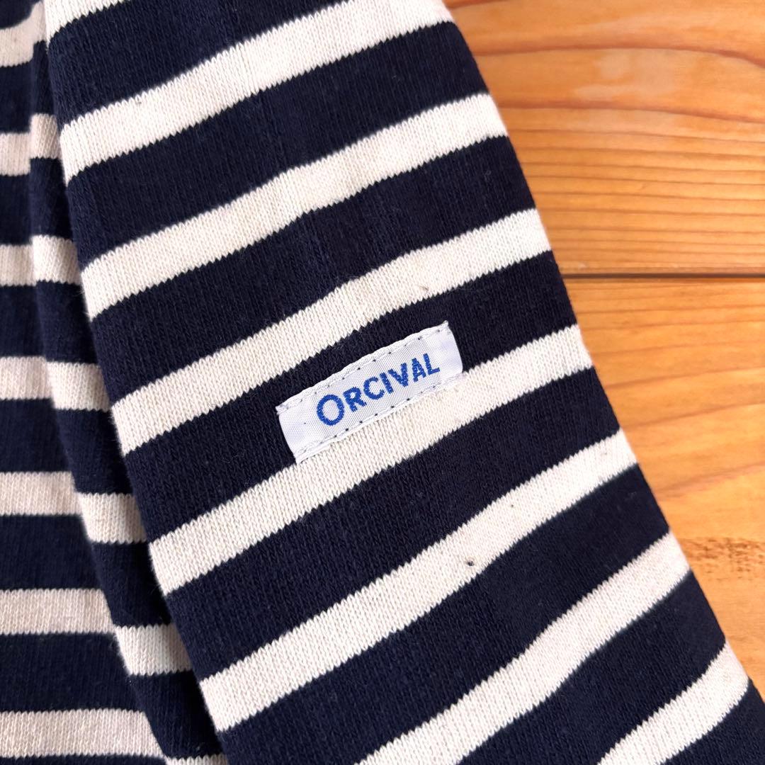 オーシバル バスクシャツ ネイビー×キナリ ボーダー サイズ2 ORCIVAL — image 3