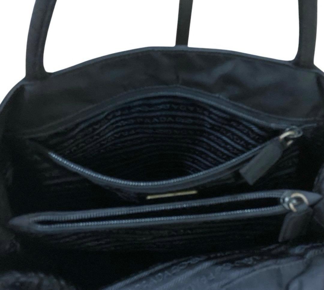 美品 PRADA トートバッグ ハンドバッグ 三層式 ブラック 黒 — image 4