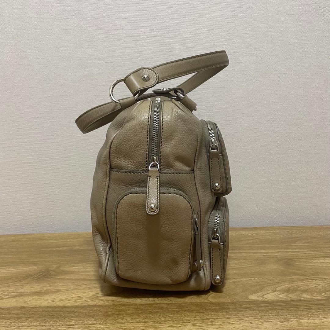 《美品》TOD’S （トッズ）レザー ハンドバッグ（肩がけ使用可） ベージュ系 — image 3