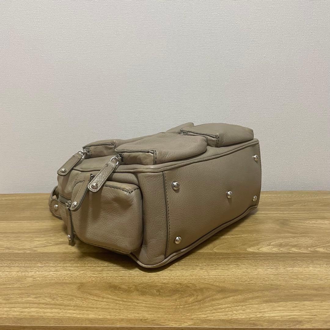 《美品》TOD’S （トッズ）レザー ハンドバッグ（肩がけ使用可） ベージュ系 — image 4
