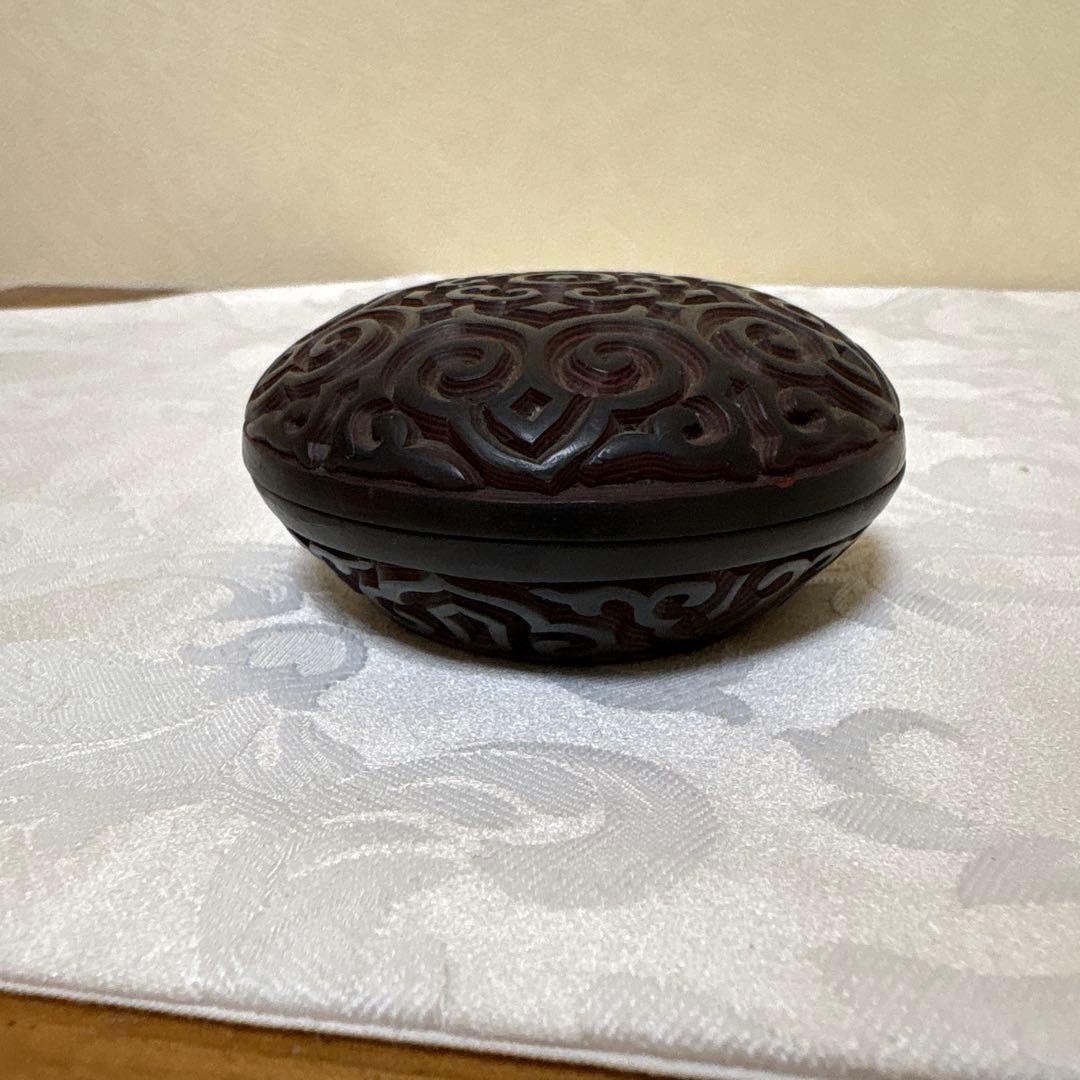 中国伝統工芸品　堆黒、堆赤香合　美品 — image 3