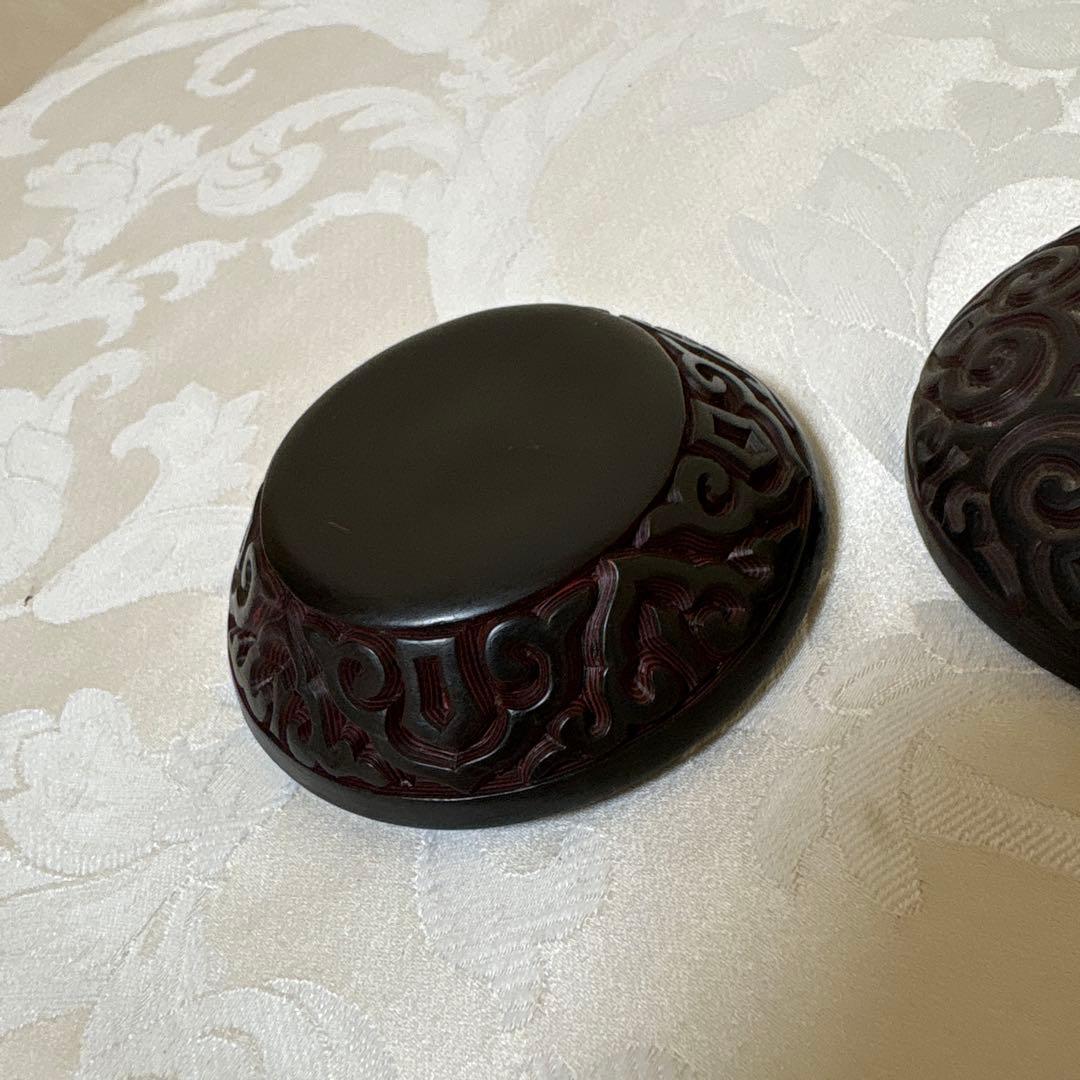 中国伝統工芸品　堆黒、堆赤香合　美品 — image 4