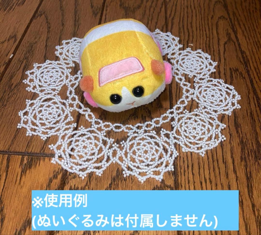 ハンドメイド ドイリー ビーズレーシング 約19cm×19cm — image 3