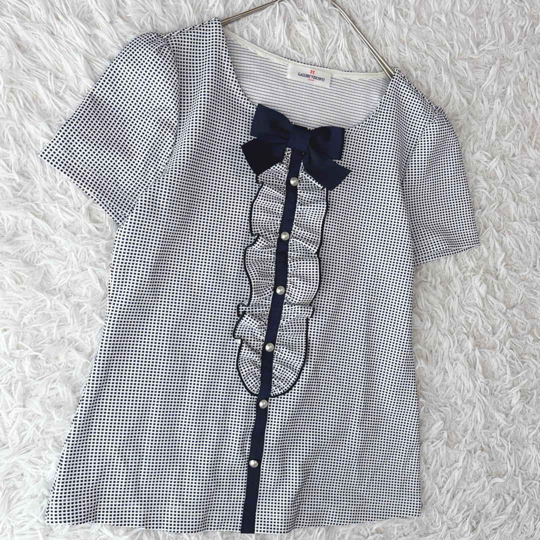 【M】ギャラリービスコンティ　半袖Tシャツ　リボン　フリル　日本製　大人可愛い — image 3