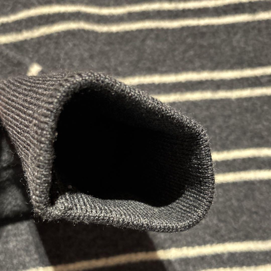 【美品】クルーネックセーター ダークグレー ストライプ ウール M L — image 4