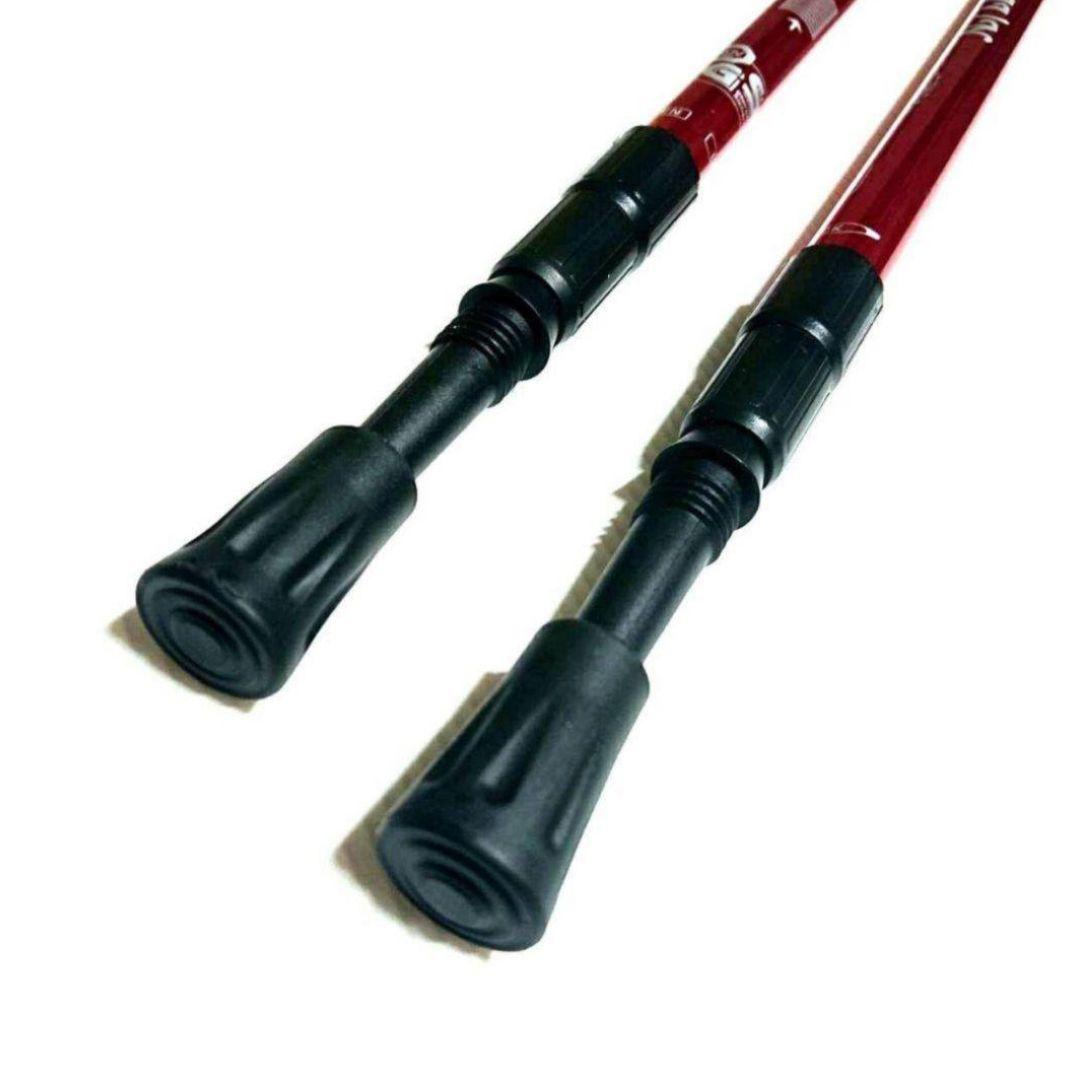 トレッキングポール ウォーキングポール ステッキ 2本セット レッド — image 4