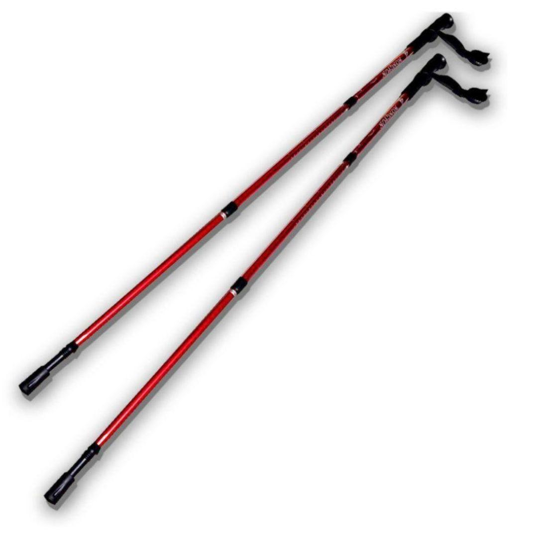 トレッキングポール ウォーキングポール ステッキ 2本セット レッド — image 5