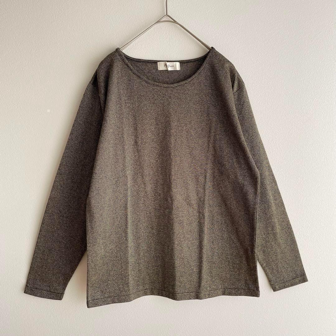 美品✨ プルクワ 長袖 カットソー Tシャツ ラメ ゴールド 黒 ヴィンテージ — image 2