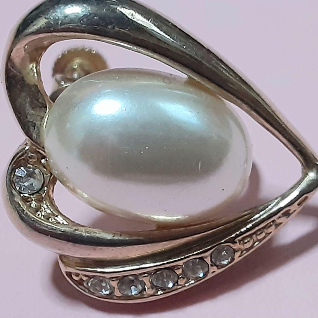 Monet　フェイクパール　イヤリング　ラインストーン　(中古美品) — image 2