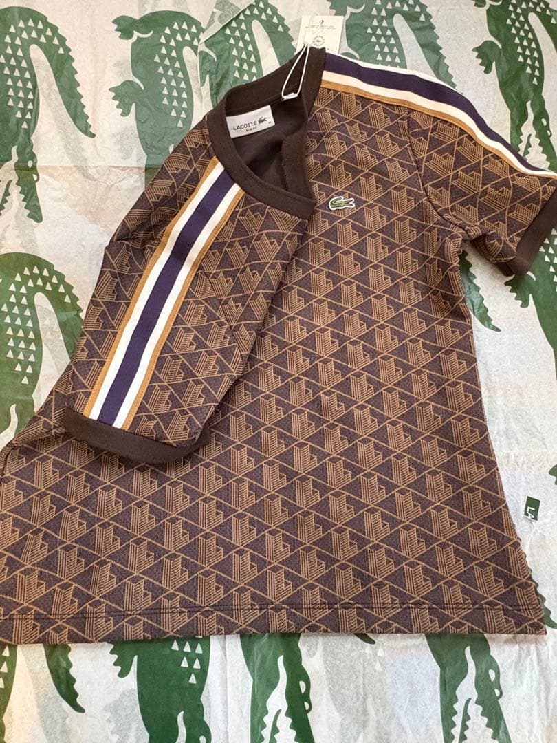 LACOSTE モノグラム 半袖Tシャツ ブラウン — image 2