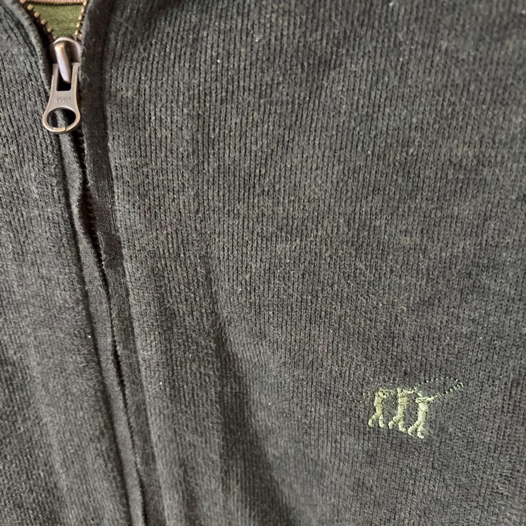 HENRY COTTONS カーキ　ニット　パーカー　フルジップ　L — image 2