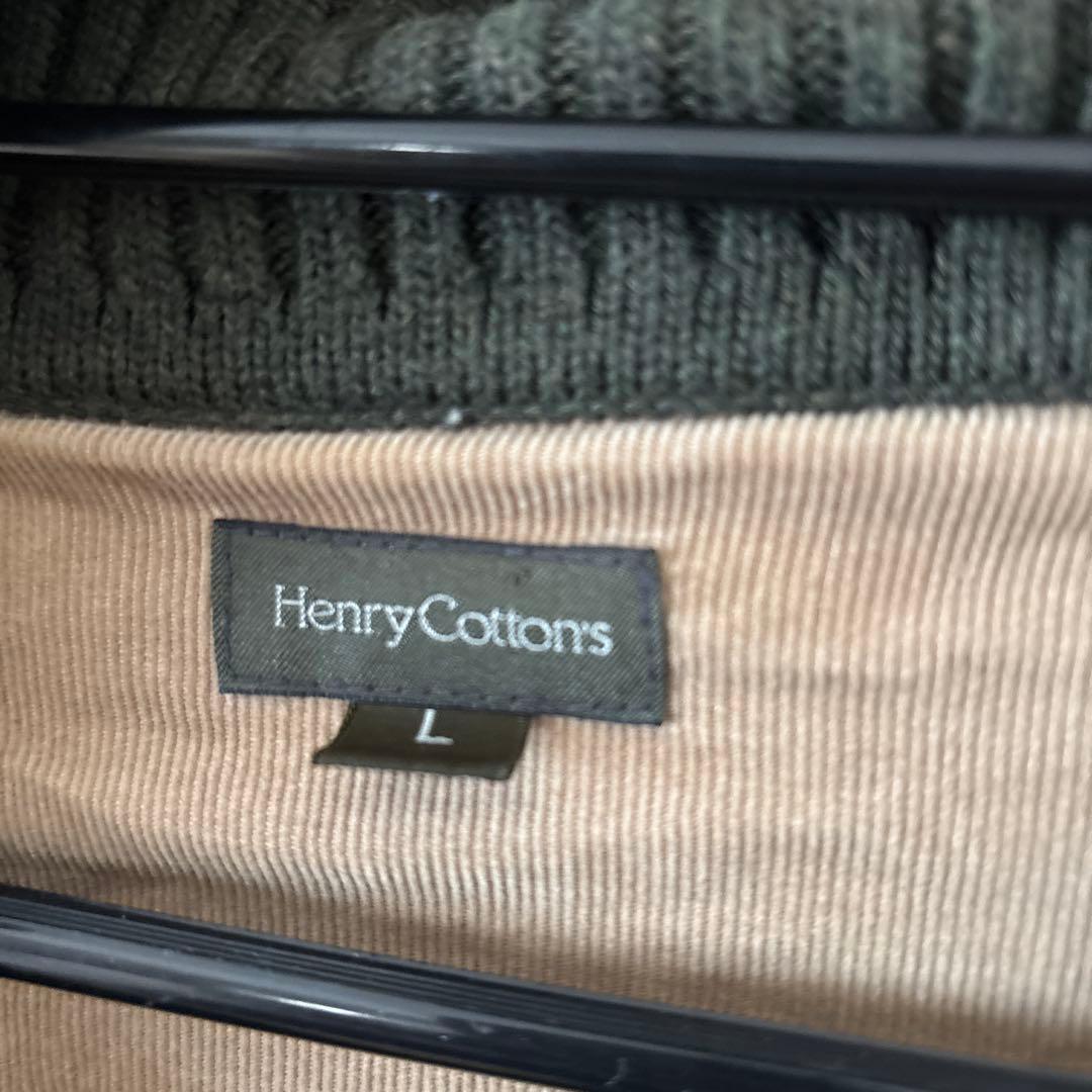 HENRY COTTONS カーキ　ニット　パーカー　フルジップ　L — image 3