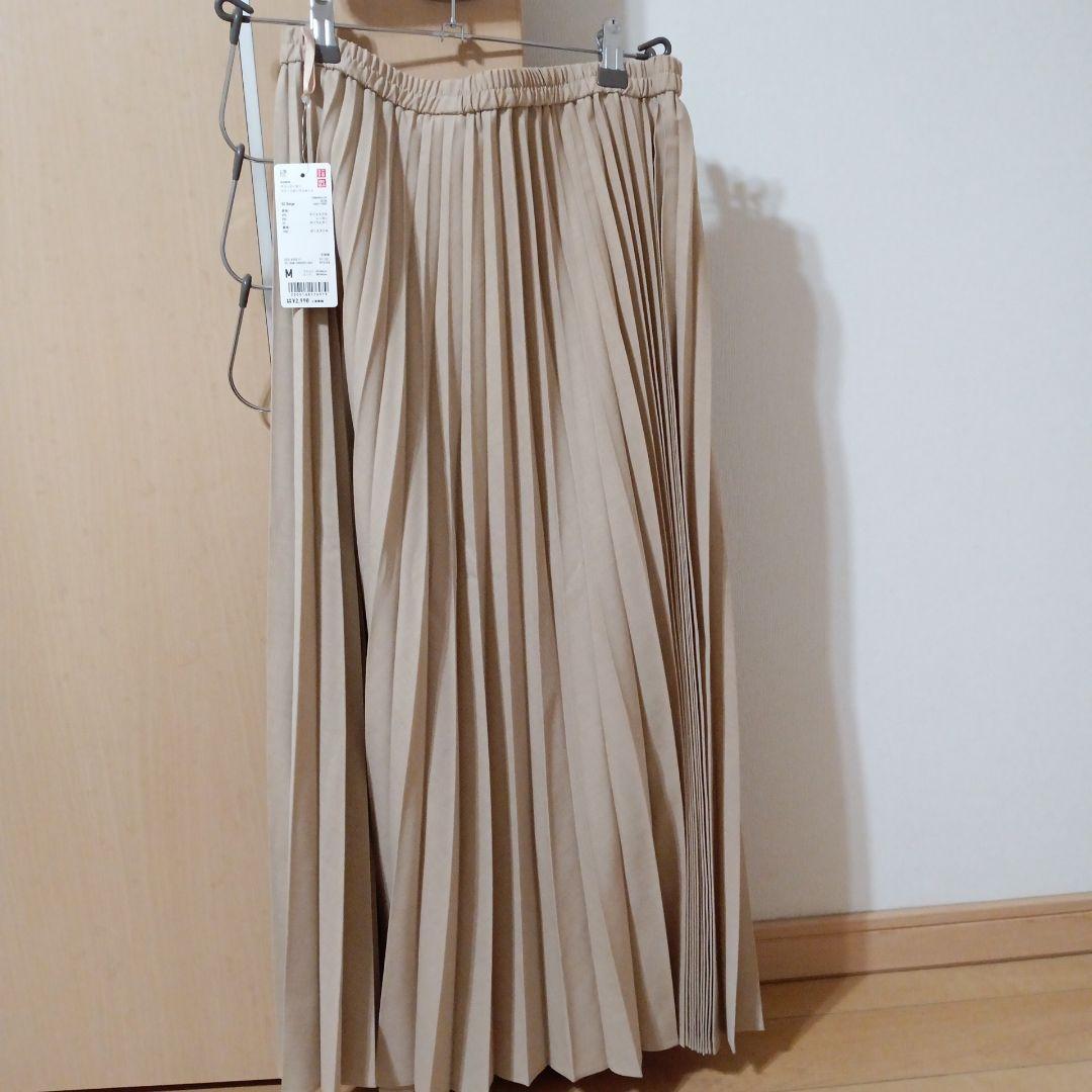 UNIQLO　茶色　　ベージュ　アコーディオンプリーツロングスカート M — image 3