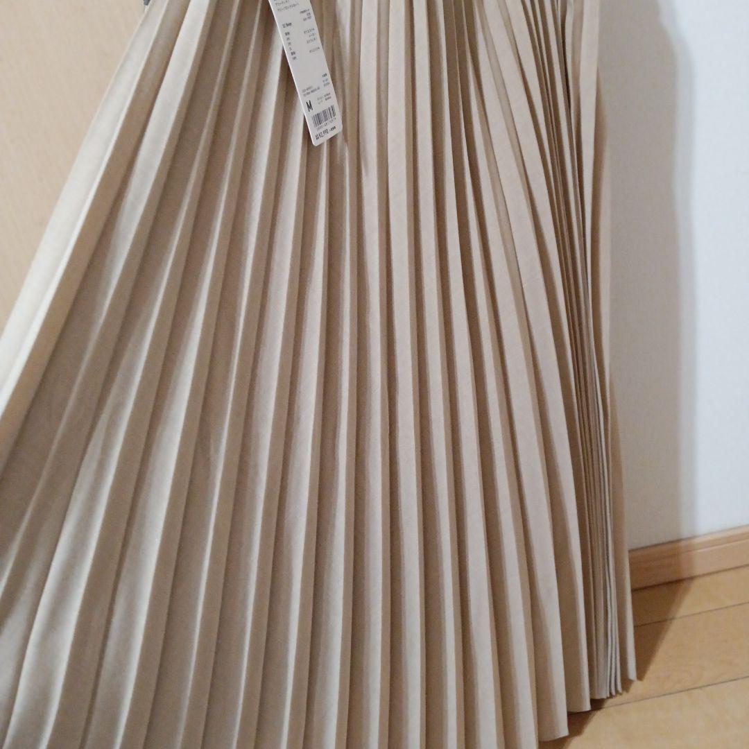 UNIQLO　茶色　　ベージュ　アコーディオンプリーツロングスカート M — image 5