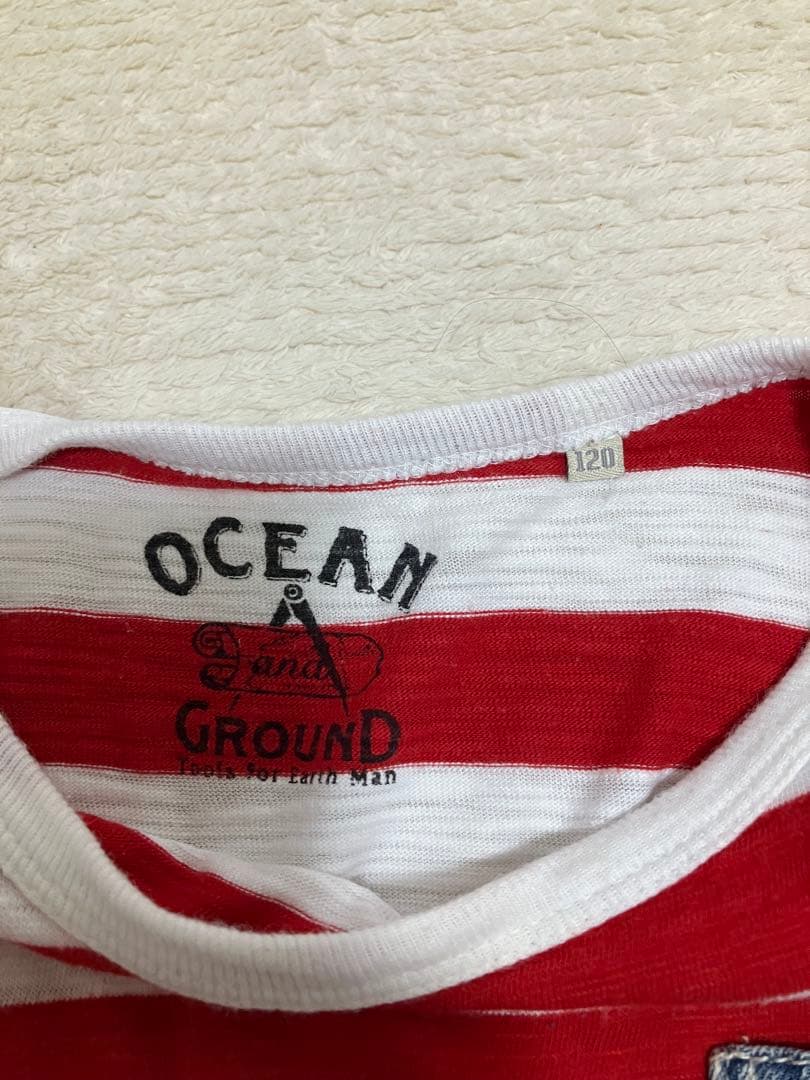 Ocean & Ground ボーダーTシャツ デニムポケット — image 4