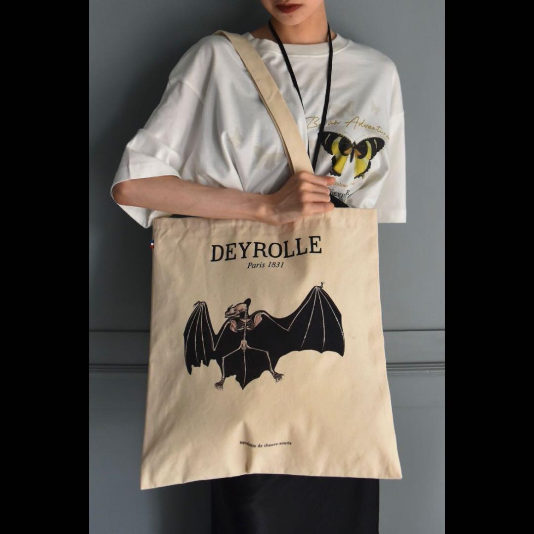 新品フランス製 DEYROLLEデロールオーガニックコットンBATトートバッグ — image 4