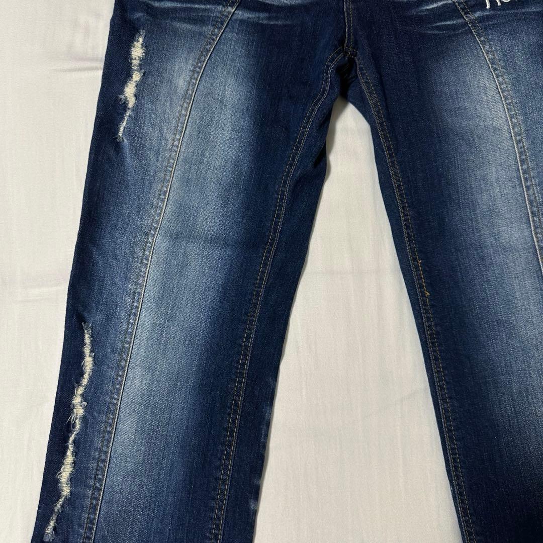 Norton ノートン ダメージ加工 刺繍ロゴ テーパード ストレッチ デニム — image 5