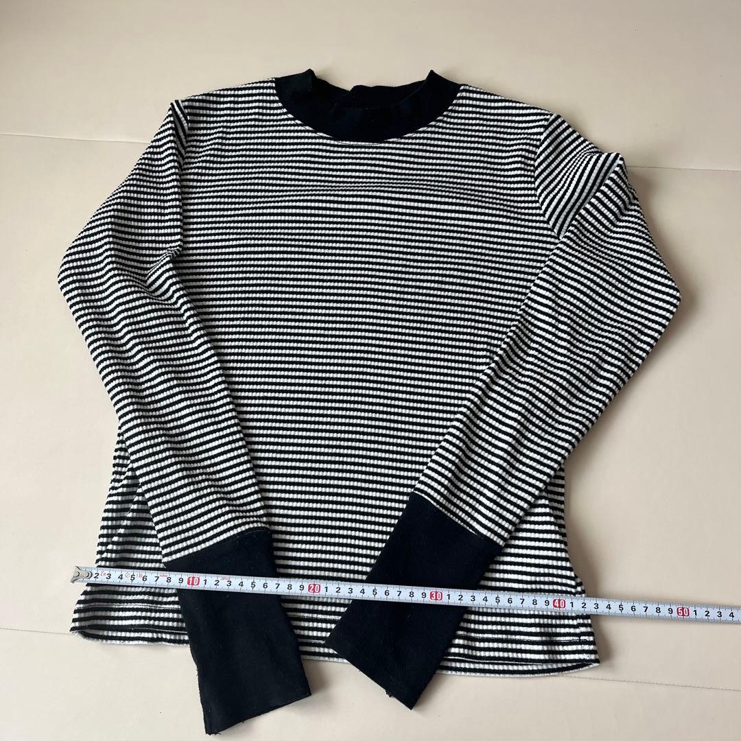 リブボーダー 長袖Tシャツ M — image 3