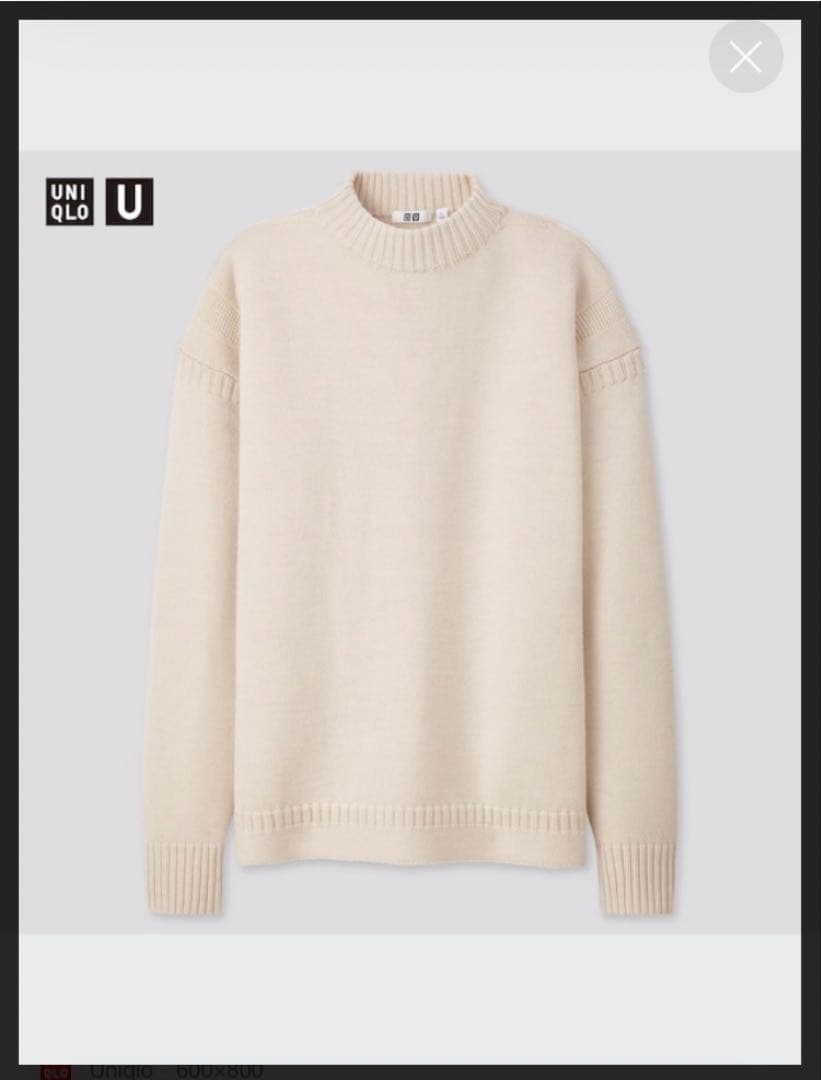 UNIQLO ユニクロ　ミドルゲージ　モックネック　セーター　セット　ホワイト — image 2